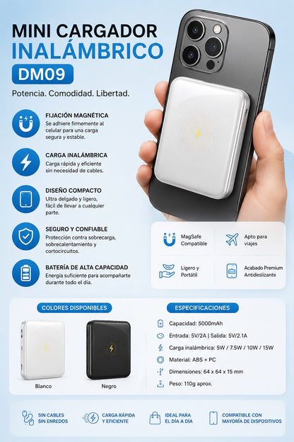 Cargador Inalámbrico Compacto – “MagCharge Mini”